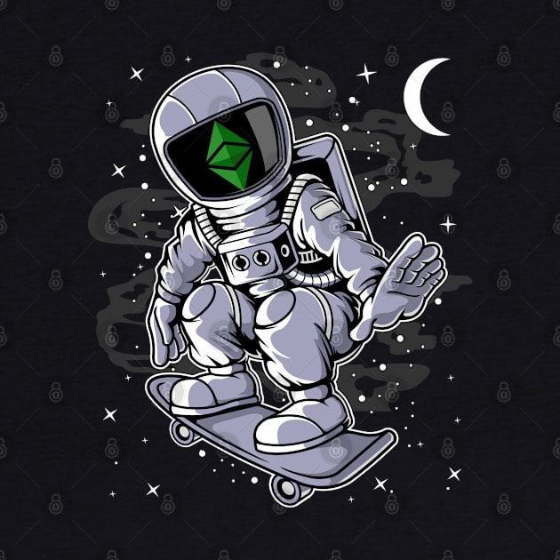 Astronaut Skate Ethereum Classic ETH Coin To The Moon Crypto Token Cryptocurrency Blockchain Wallet Birthday Gift For Men Women Kids by Thingking About